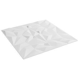 vidaXL Wall Panels 12 pcs 50 x 50 cm White XPS Foam