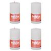 Bolsius Rustic Pillar Candles "Shine" 4 pcs 130x68 mm Cloudy White