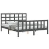 vidaXL Bed Frame without Mattress Grey King Size Solid Wood Pine