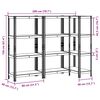 vidaXL 4-Layer Storage Shelves 3 pcs Silver Steel&Engineered Wood