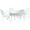 vidaXL Garden Dining Set 5 pcs White Aluminium