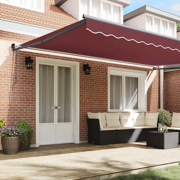 vidaXL Automatic Retractable Awning Burgundy 500x300 cm