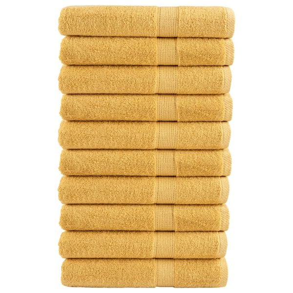 vidaXL Premium Sauna Towels "SOLUND" 10 pcs Gold 80x200 cm 600 gsm