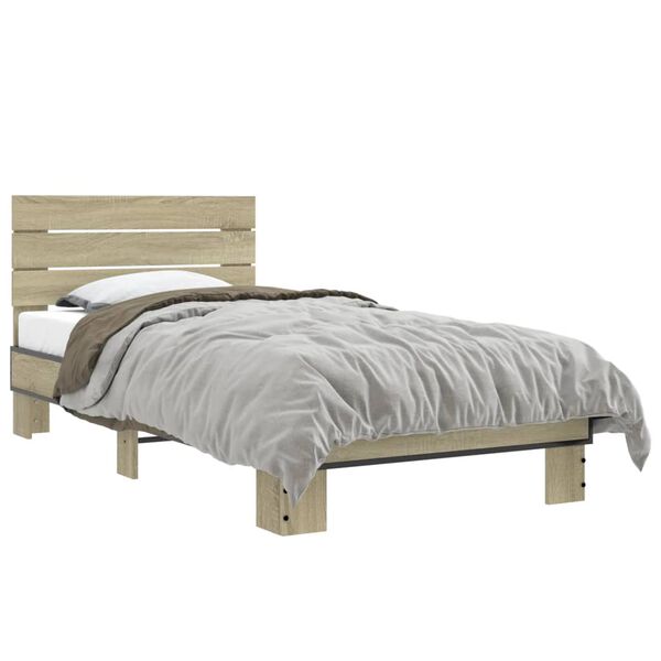 vidaXL Bed Frame without Mattress Sonoma Oak 90x190 cm Single