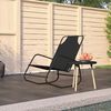 vidaXL Rocking Sun Lounger Black Steel and Textilene