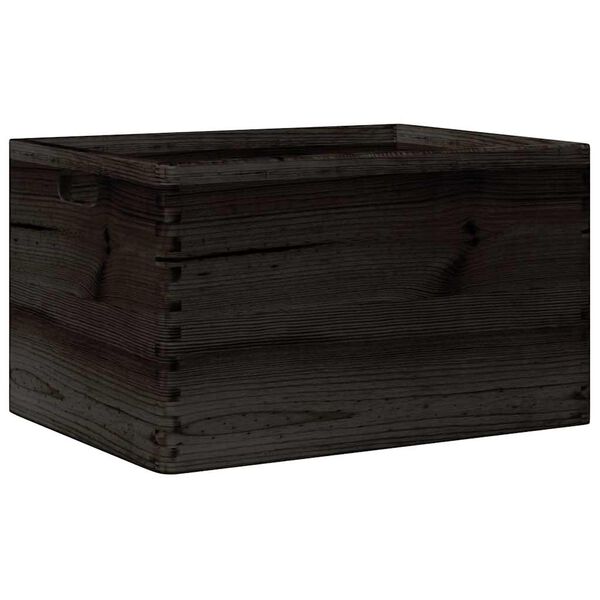 vidaXL Wooden Box with Handles Black 40x30x23 cm Solid Wood Pine