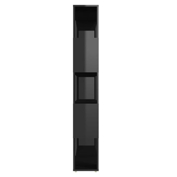 vidaXL Book Cabinet Room Divider High Gloss Black 80x24x155 cm Engineered Wood
