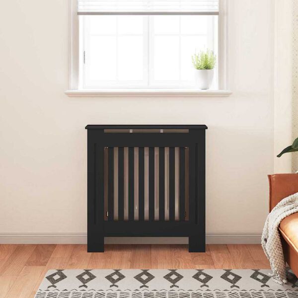 vidaXL Radiator Cover Black 78 x 19 x 81.5cm Engineered Wood