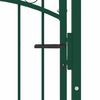 vidaXL Fence Gate with Arched Top Steel 100x136 cm Green