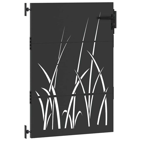 vidaXL Garden Gate with Lock Black 85 x 125 cm Powder-coated steel