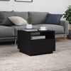 vidaXL Coffee Table with LED Lights Black Oak 50x49x40 cm