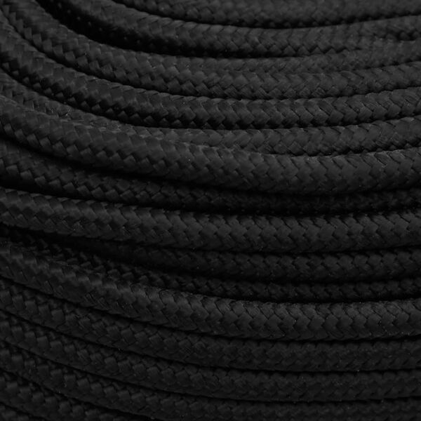 vidaXL Boat Rope Full Black 10 mm 100 m Polypropylene