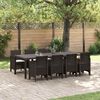 vidaXL Garden Dining Set 9 pcs Brown Polypropylene