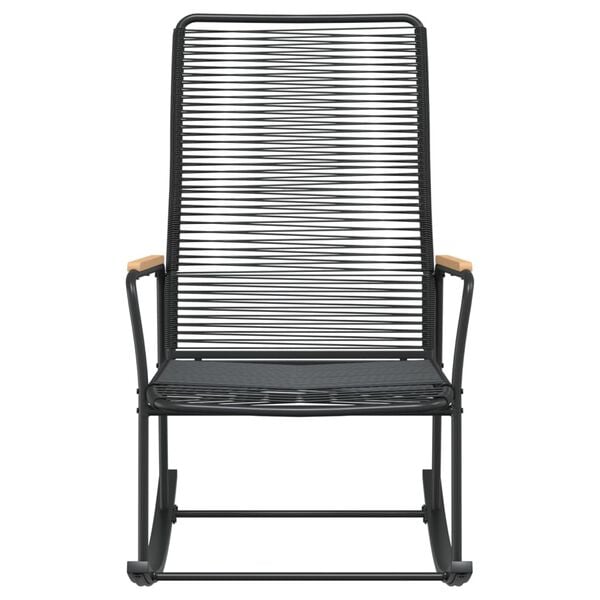 vidaXL Garden Rocking Chair Black 59x79.5x104 cm PVC Rattan