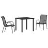 vidaXL Garden Dining Set 3 pcs Black Powder-Coated Steel