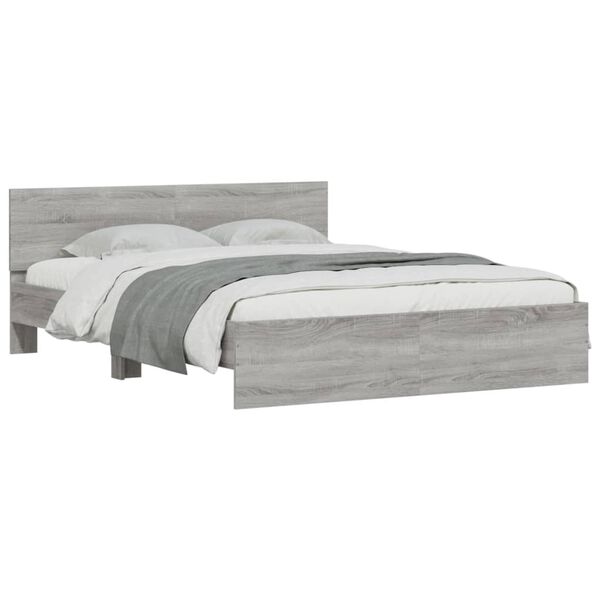 vidaXL Bed Frame without Mattress Grey Sonoma 150x200 cm King Size
