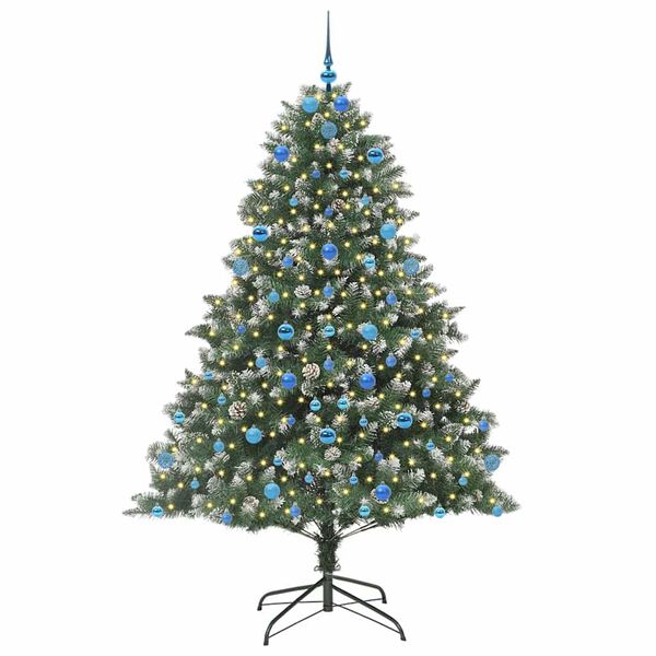 vidaXL Artificial Christmas Tree with 300 LEDs with Stand Green 210 cm