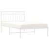 vidaXL Metal Bed Frame without Mattress with Headboard White 100x200cm