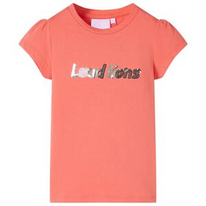 vidaXL Kids' T-shirt with Cap Sleeves Coral 116