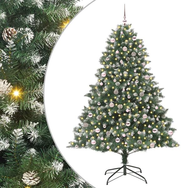 vidaXL Artificial Christmas Tree with 300 LEDs with Stand Green 240 cm