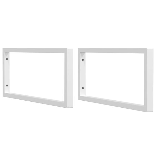 vidaXL Shelf Brackets for Washbasin 2 pcs White Rectangular Steel