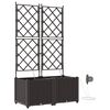 vidaXL Garden Planter 2 pcs Brown 80 x 40 x 142 cm PP