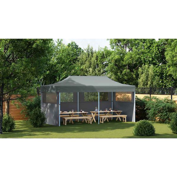 vidaXL Folding Pop-up Partytent with Sidewalls 3x6 m Anthracite