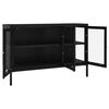 vidaXL Sideboard Black 105x35x70 cm Steel and Glass