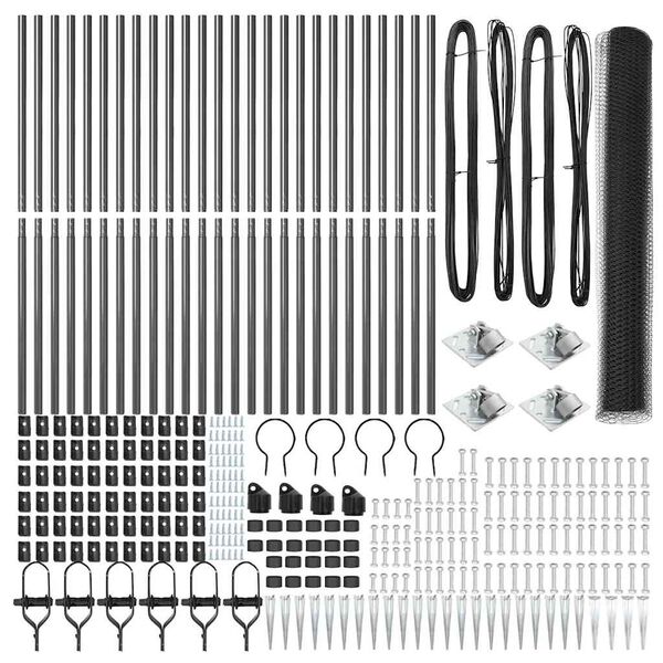 vidaXL Fence Post Grey 50 x 1.4 m (13 mm mesh) Steel and PVC