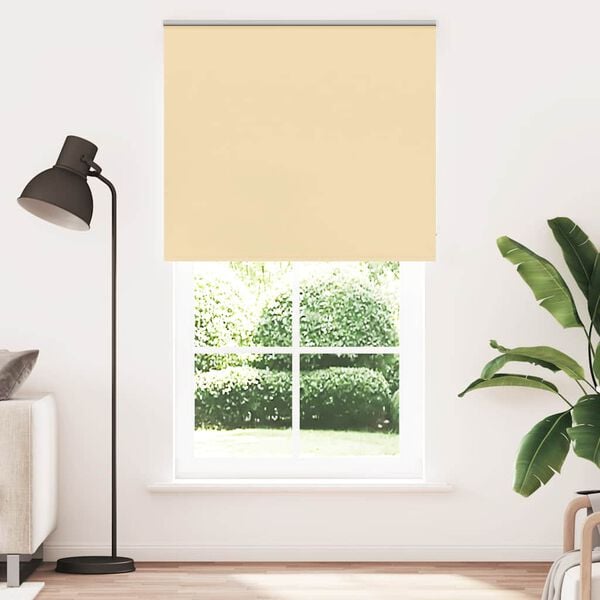 vidaXL Roller Blind Blackout Beige 130x230 cm Fabric Width 126.6 cm Polyester