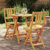 vidaXL Bistro Set Folding 3 pcs Oil Natural Solid Acacia Wood