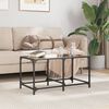 vidaXL Coffee Table with Black Glass Top 78.5x40x40 cm Steel