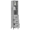 vidaXL Highboard Concrete Grey 34.5x34x180 cm Engineered Wood