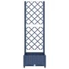 vidaXL Garden Planter with Trellis Blue Grey 40x40x121.5 cm PP