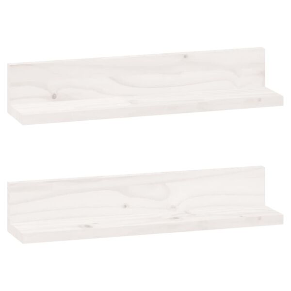 vidaXL Wall Shelves 2 pcs White 50x11x9 cm Solid Wood Pine