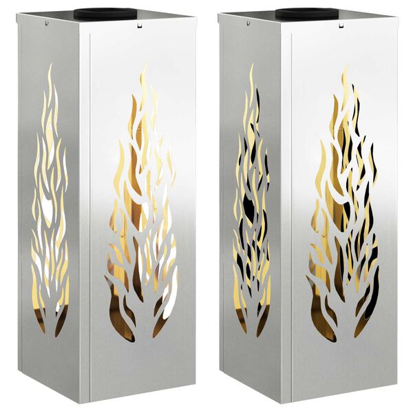 vidaXL Solar LED Pathway Light 2 pcs Rusty Weathering Steel