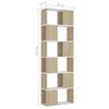 vidaXL Book Cabinet Room Divider White and Sonoma Oak 60x24x186 cm