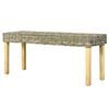 vidaXL Bench 110 cm Natural Kubu Rattan and Solid Mahogany Wood