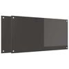 vidaXL Kitchen Backsplash 2 pcs Dark Grey 100 x 50 cm Tempered Glass