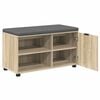 vidaXL Hall Bench with Cushion with Shelf Sonoma Oak 80 x 38 x 46 cm
