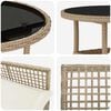 vidaXL Garden Dining Set 3 pcs Beige Poly rattan