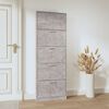 vidaXL Shoe Cabinet Concrete Grey 59x17x169 cm Engineered Wood