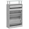 vidaXL Shoe Cabinet Grey Sonoma 63x24x104 cm Engineered Wood