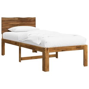 vidaXL Single Bed Frame with Headboard ROSTOCK Natural 90 x 190 cm