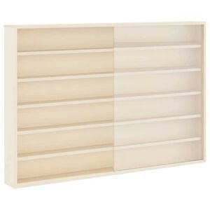 vidaXL Wall Display Case with Shelf Beige 80 x 8.5 x 54 cm Plywood