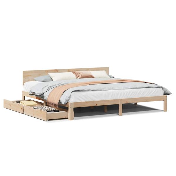 vidaXL Bed Frame with Drawers without Mattress 180x200 cm Super King