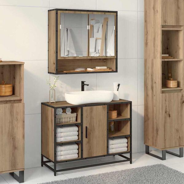 vidaXL Bathroom Cabinet Artisan Oak 80 x 33 x 60 cm Engineered Wood