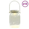 vidaXL Solar Glass Light for Outdoor 12 pcs Warm White