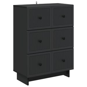 vidaXL Drawer Cabinet Black 66 x 34.5 x 90 cm Engineered Wood