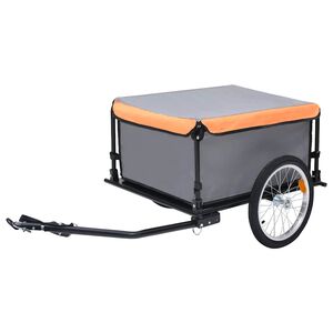 vidaXL Bike Trailer Grey and Orange 65 kg